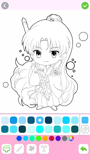 Gameplay screenshot 4 from Cute Drawing : Anime Color Fan - Educational game